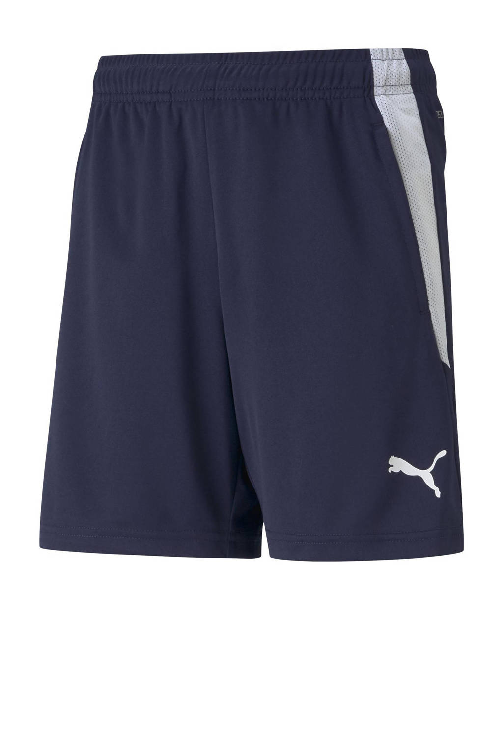 Puma Juniorsportshort TeamLIGA donkerblauw/wit