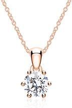 14k rose gouden collier met Diamant, LAB grown