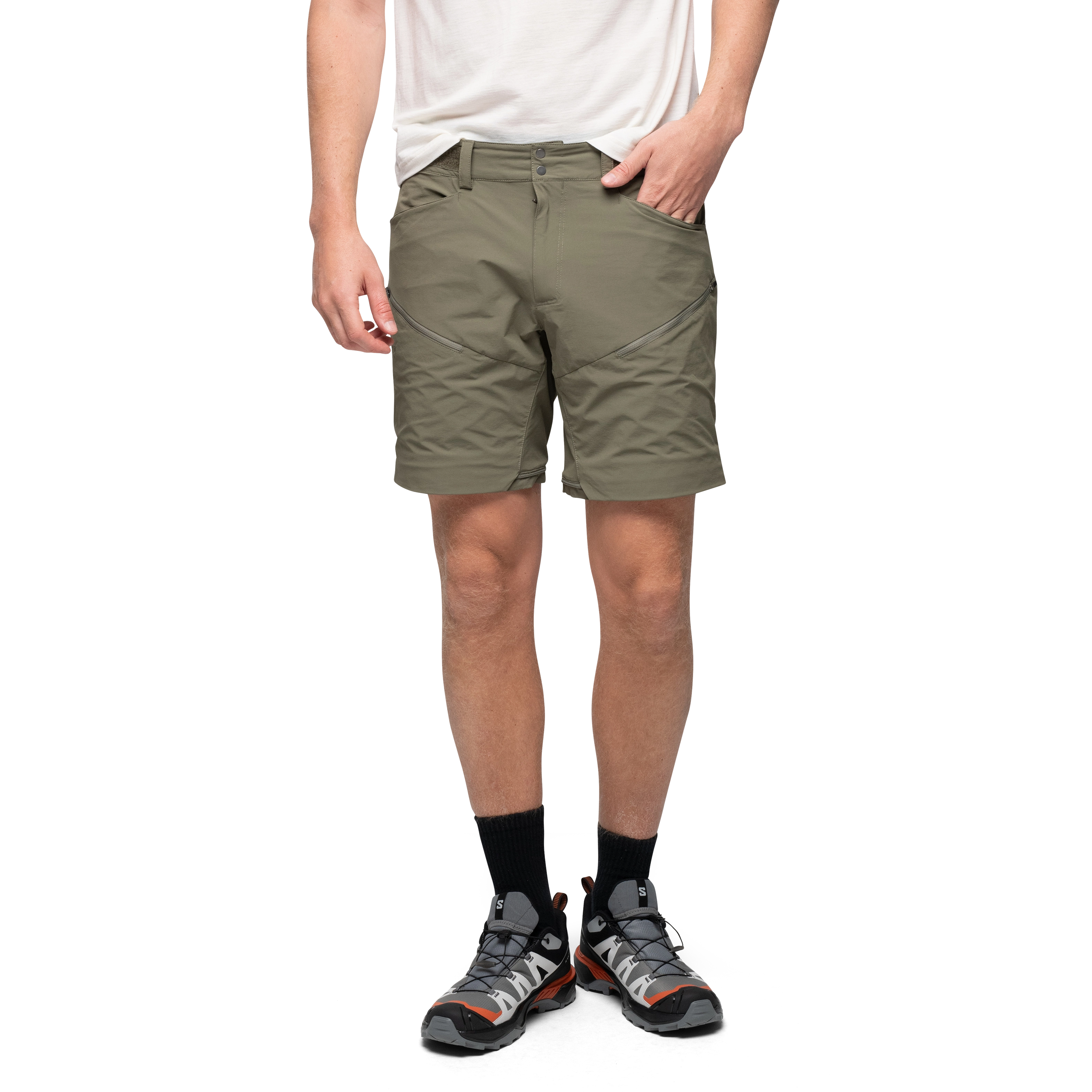 Convertible Zip-Off Softshell Pants Men Green Mud