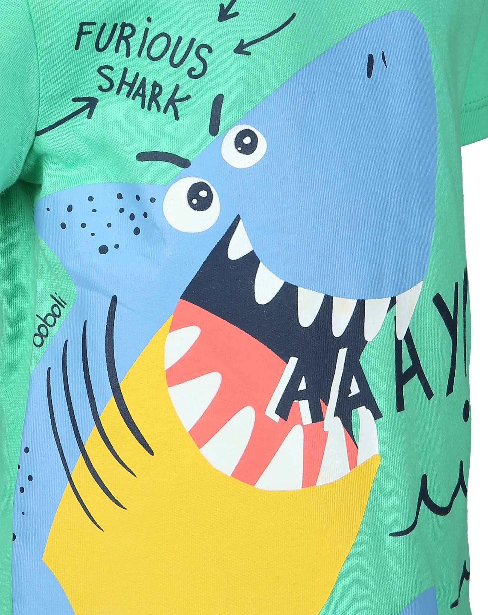 T-Shirt FURIOUS SHARK in minze