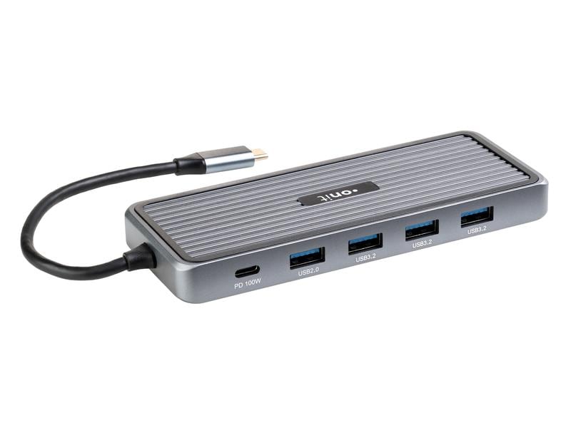 onit Dockingstation USB-C Kompakte USB-C-Dock mit 10 Anschlussmöglichkeiten