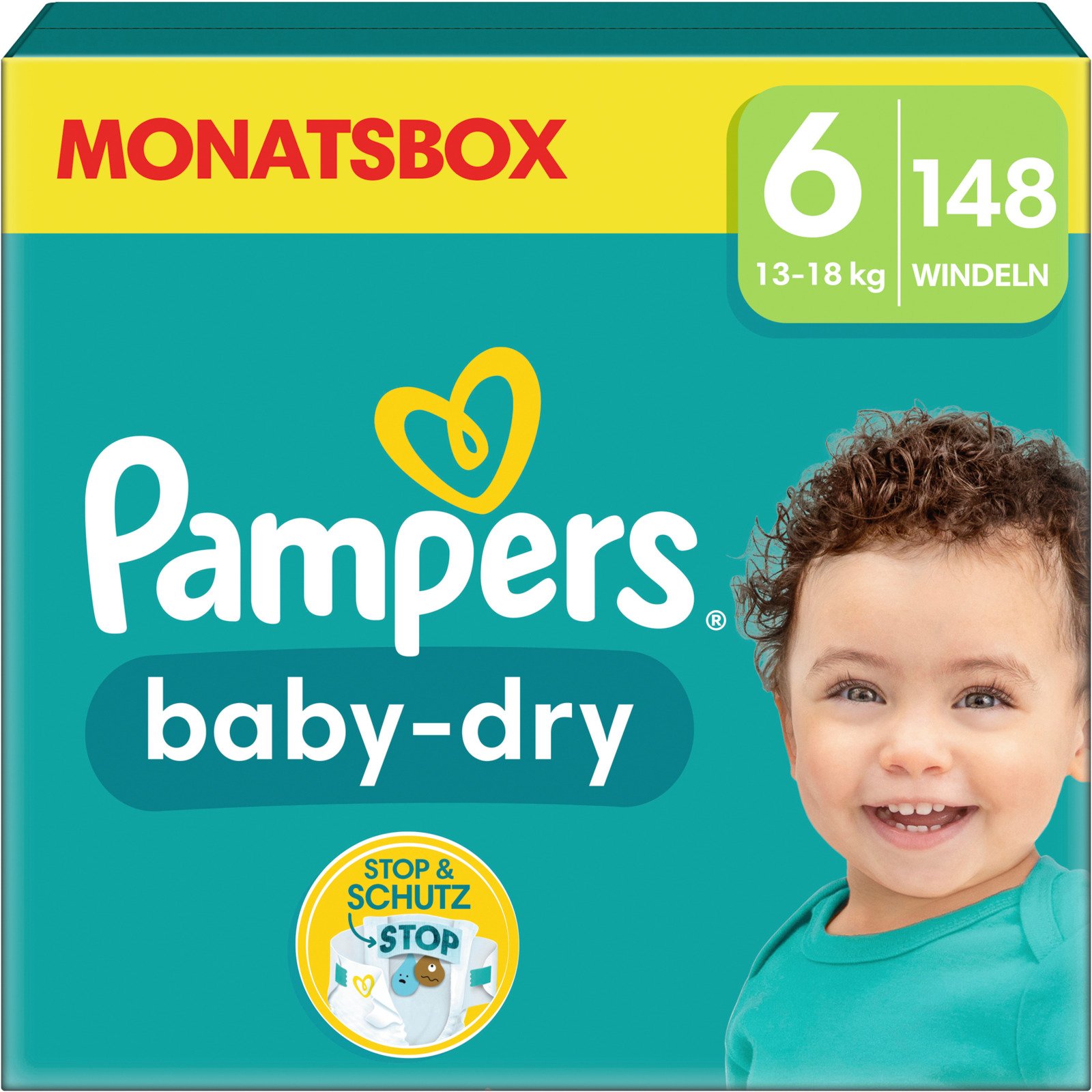 Pampers Baby-Dry Grösse 6 Monatsbox 148 Windeln