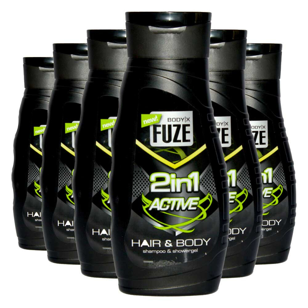 6x Body-X Fuze Douchegel Hair & Body Active300 ml