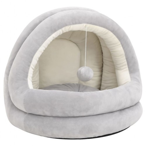 Cama redonda cinza Vidaxl para gatos grandes