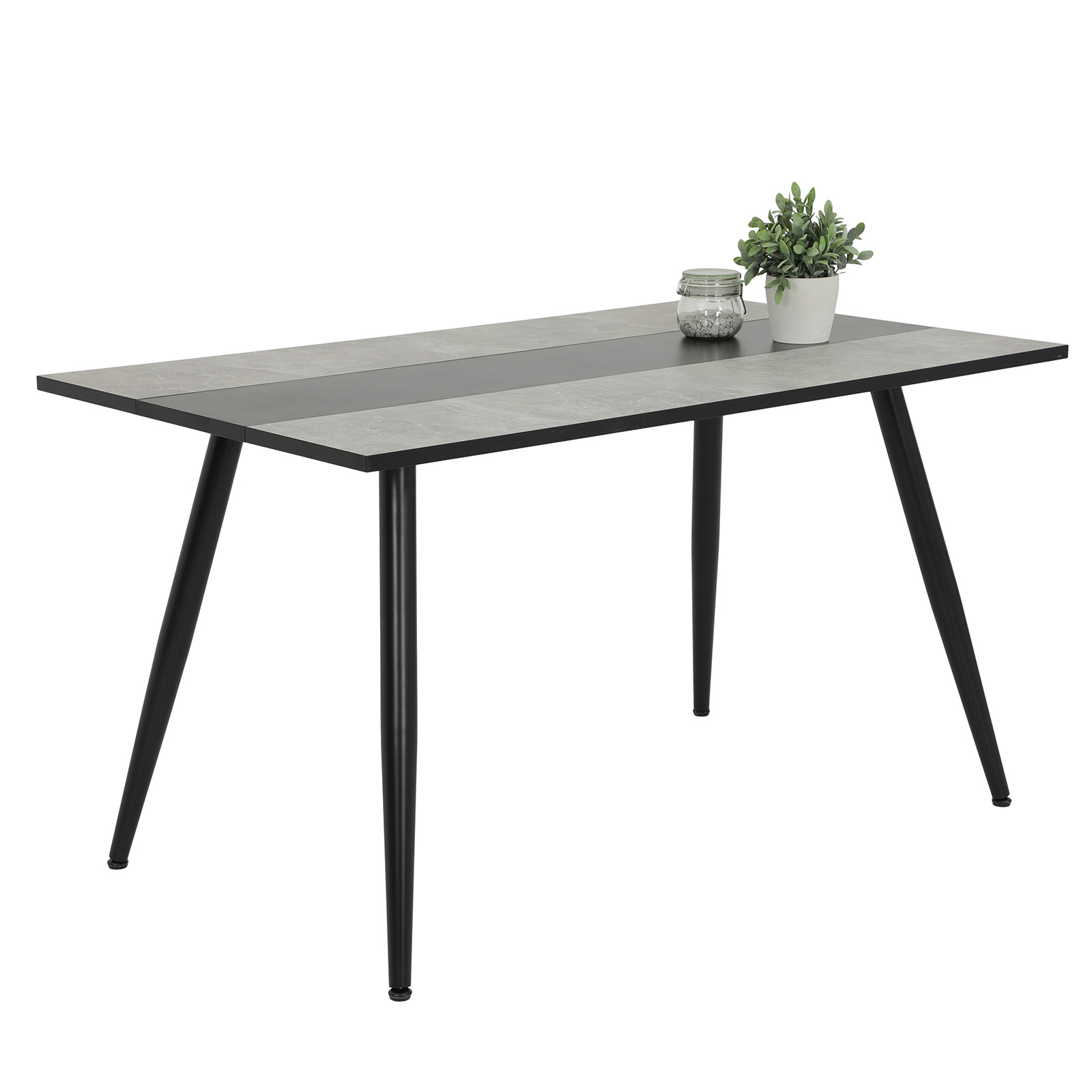 Esstisch - Betonoptik - schwarz - 140x80 cm