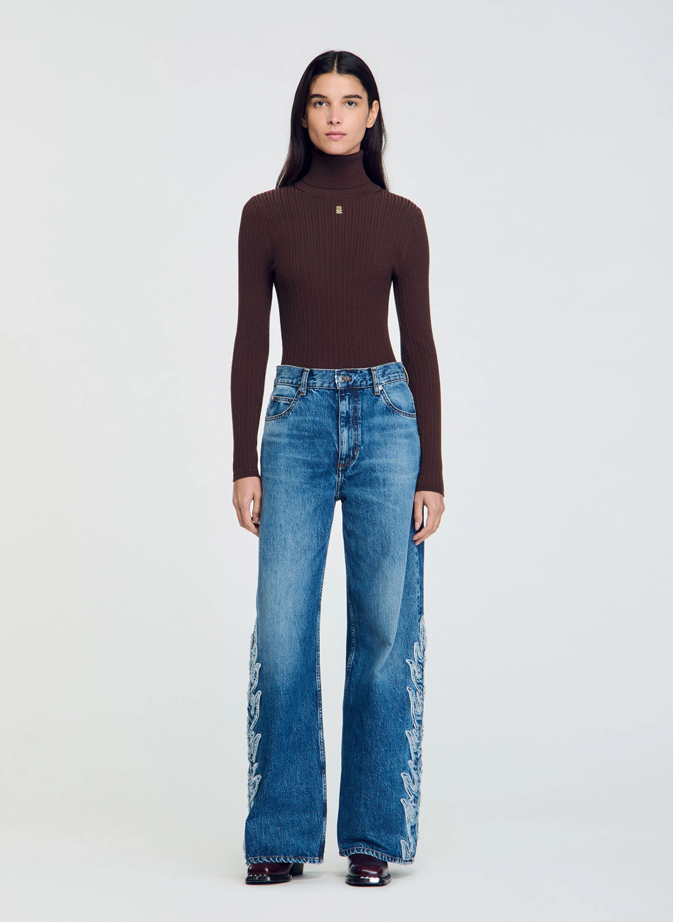 Jean large en coton | Bleu
