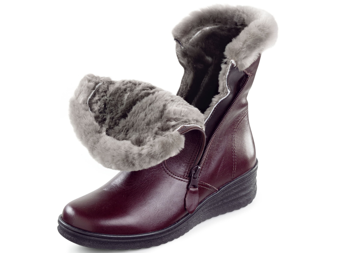 ELENA EDEN Stiefelette mit flauschigem Lammfellbesatz