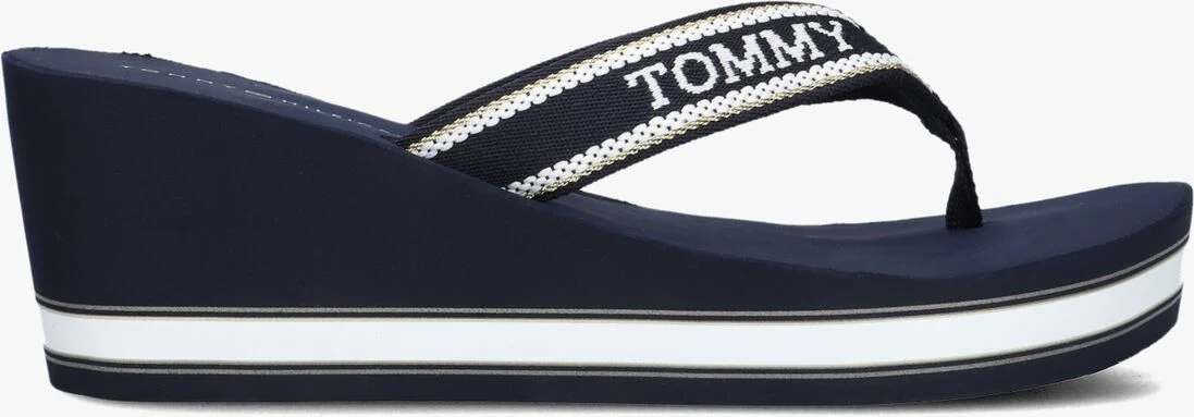 TOMMY HILFIGER blauwe tommy hilfiger teenslippers hilfiger wedge beach
