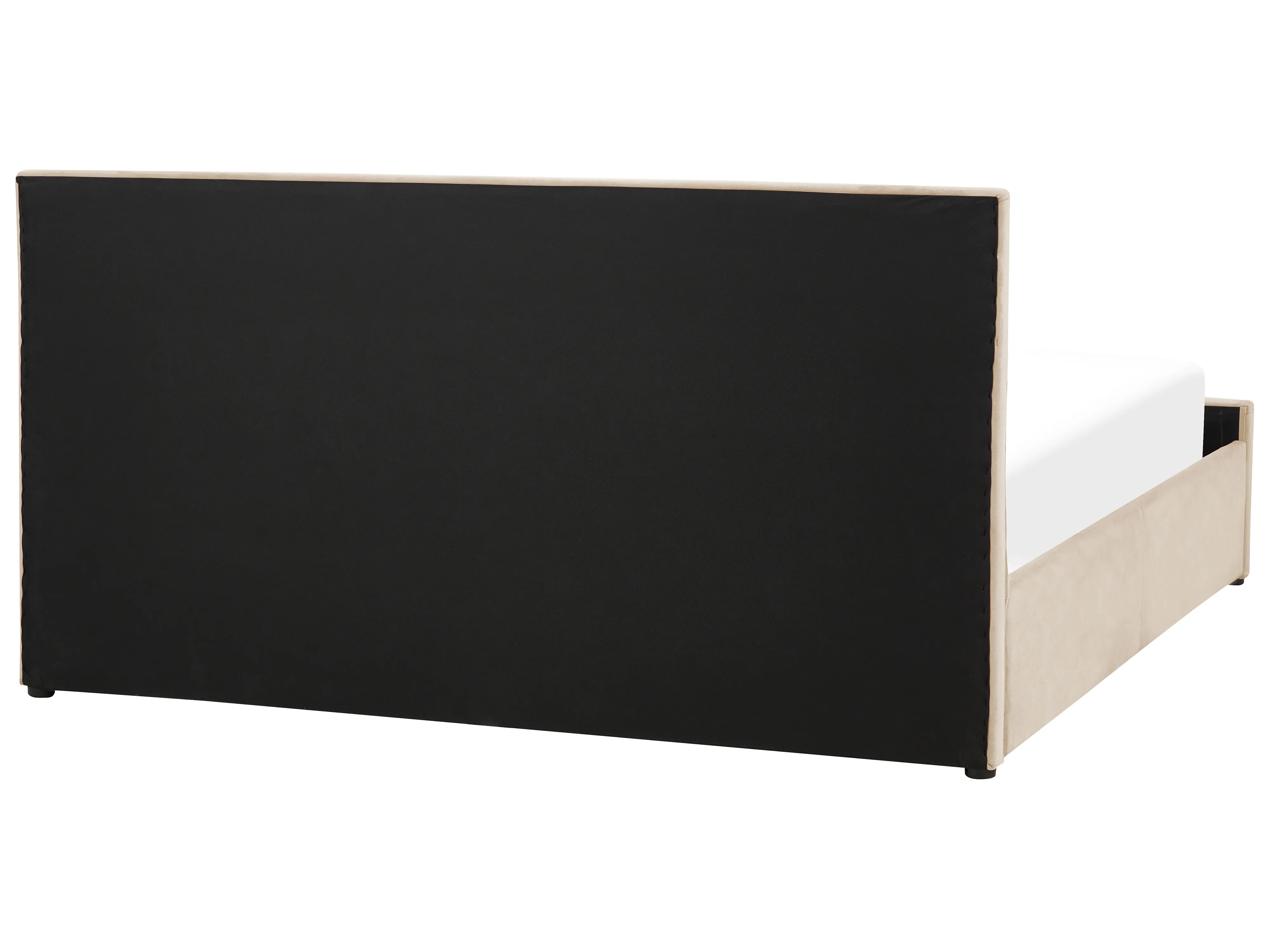 Bed met opbergruimte Fluweel ROCHEFORT 180 x 200 cm Beige