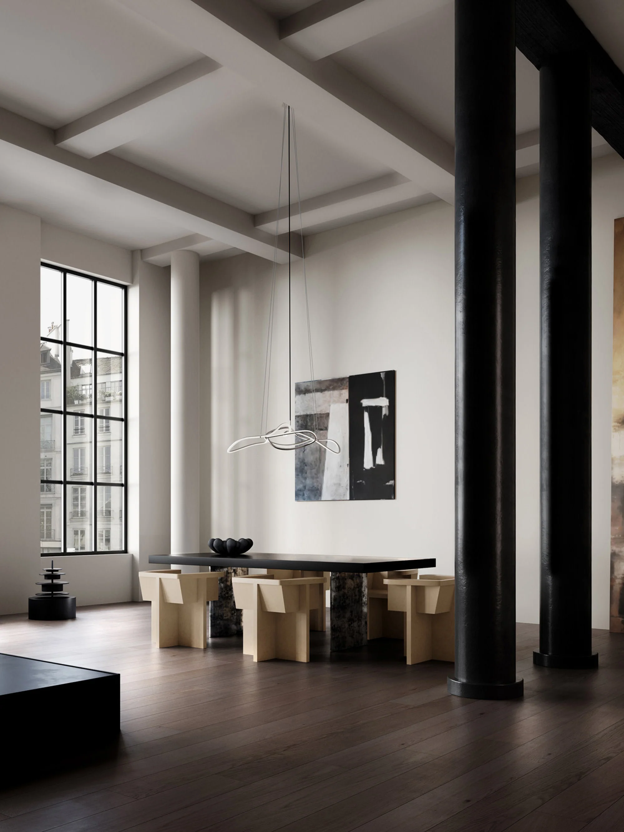 Grote LED-kroonluchter Ghost