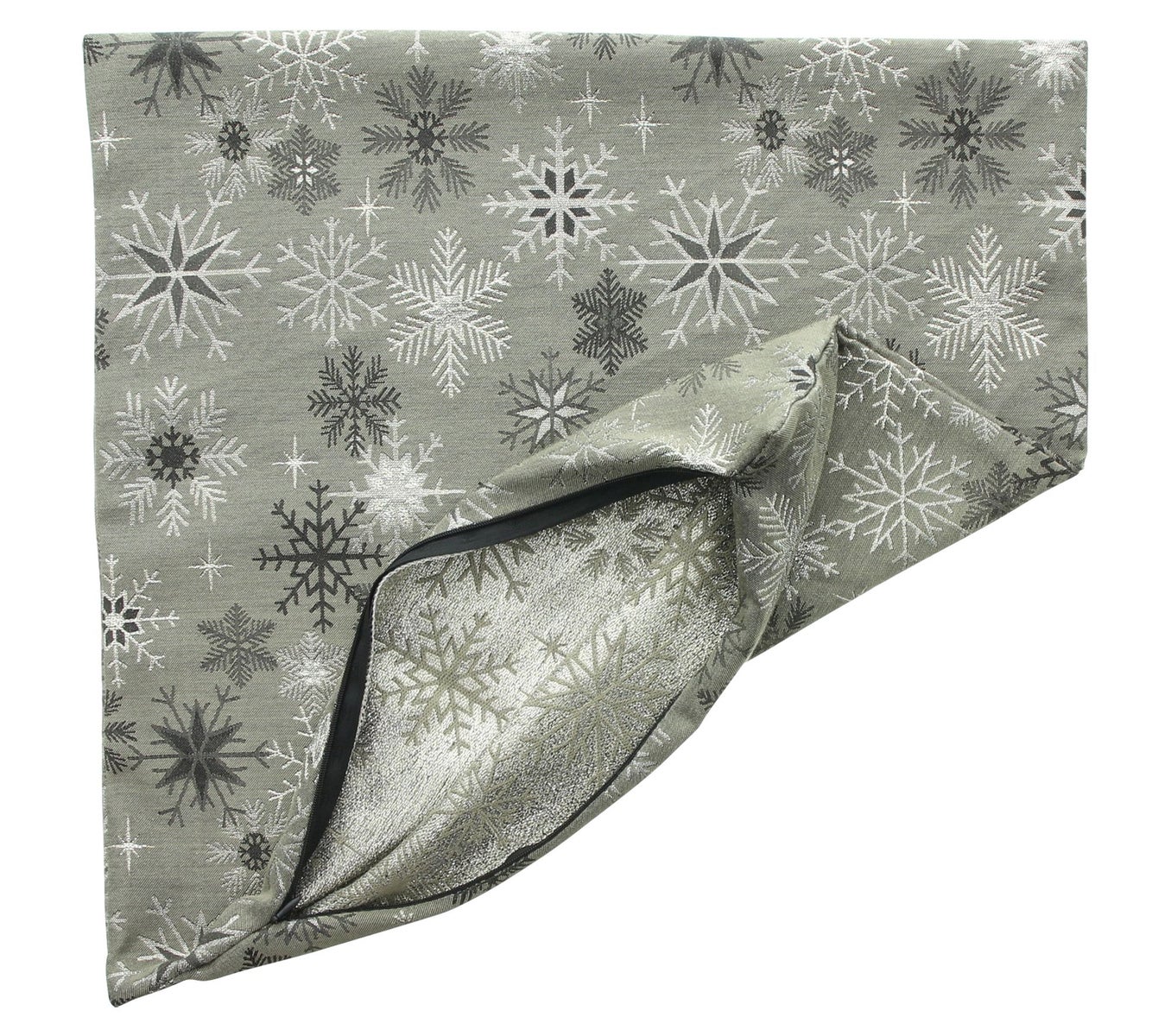 FRANK FLECHTWAREN | Kussenhoes Shiny Snowflakes, set van 2, 45 x 45 cm, VISCOSE, POLYESTER, METALLIC GARN