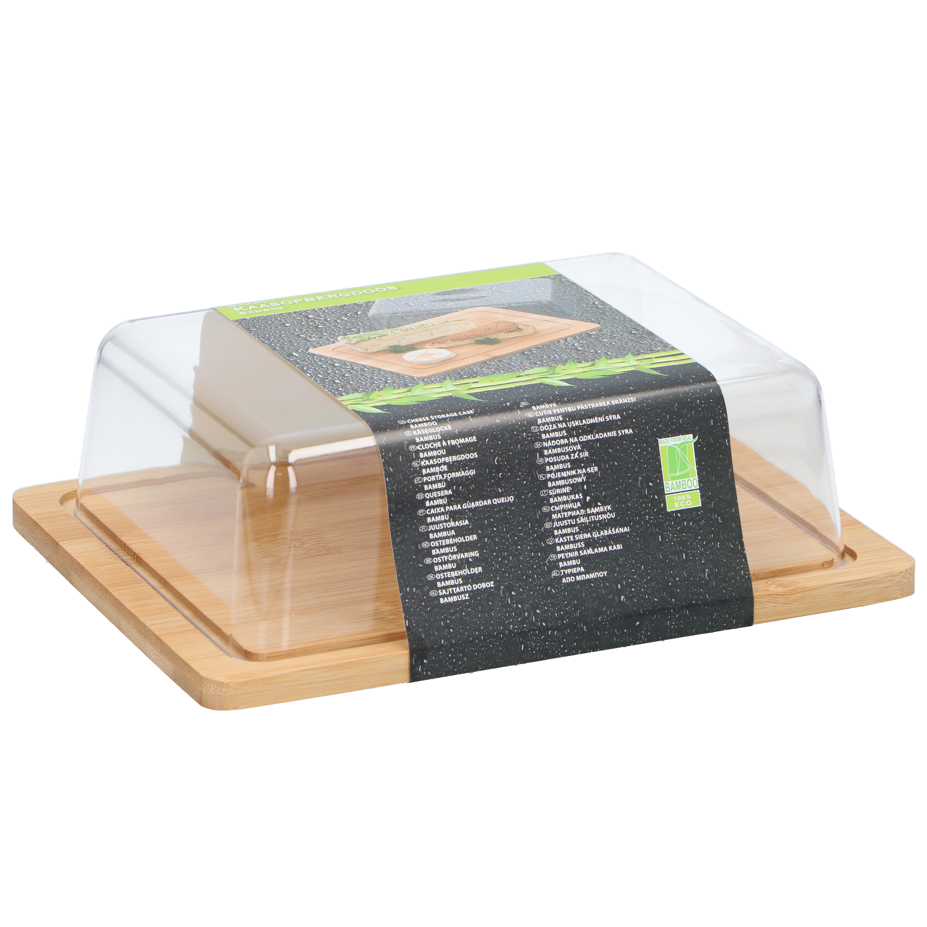 Käseglocke Bambus 25 x 20 x 8 cm