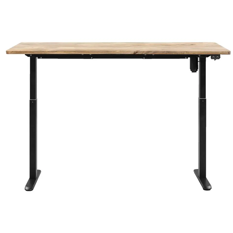 Bureau Homeworx zit/sta elektrisch verstelbaar – mangohout/zwart - 75/118x160x80 cm