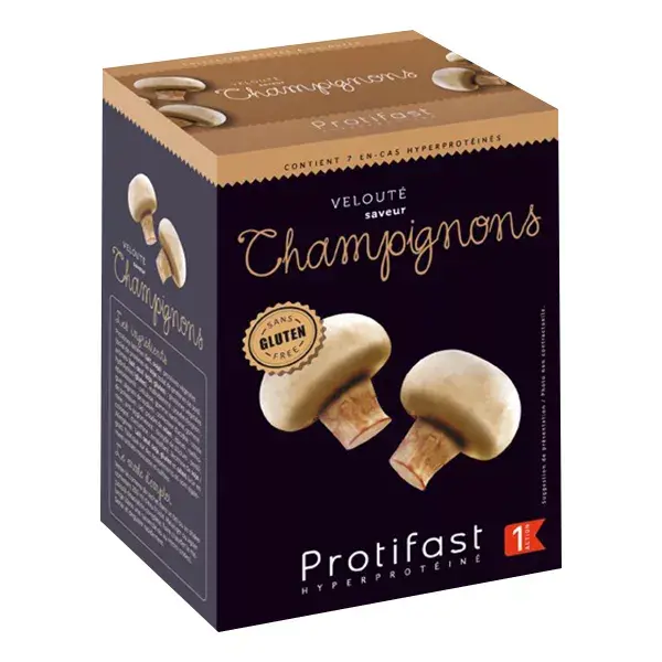 Sopa cremosa de cogumelos com alto teor de proteína Protifast, 7 sachês.