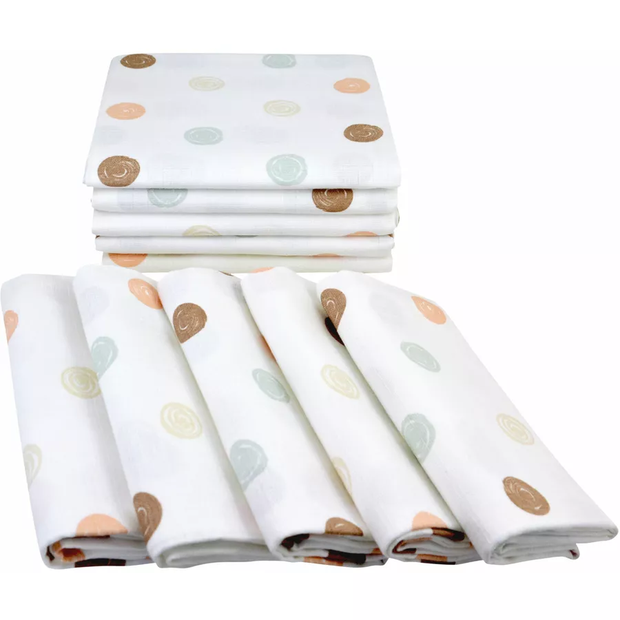 M.M.C. Mullwindel 10 PACK Natur Motive 80x70 cm Mulltücher 10 Punkte