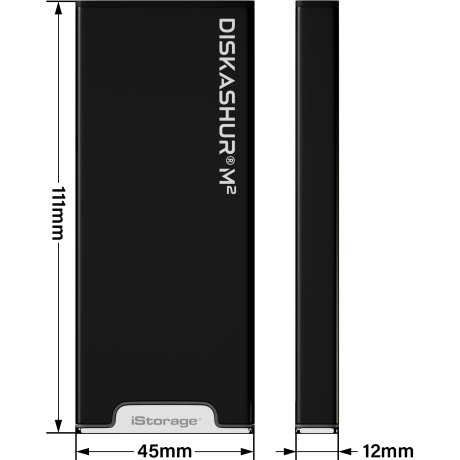 iStorage diskAshur M2 PIN 2 To USB Type-A / USB Type-C 3.2 Gen 1 (3.1 Gen 1) Noir