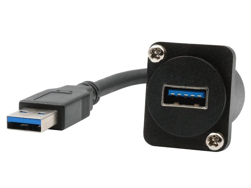Exsys USB 3.1 Adapter D-Typ Kabel USB-A Stecker - USB-A Buc D-Typ Kabel-Adapter USB-A Buchse zu Stecker, USB 3.2 Gen 1, 20 cm