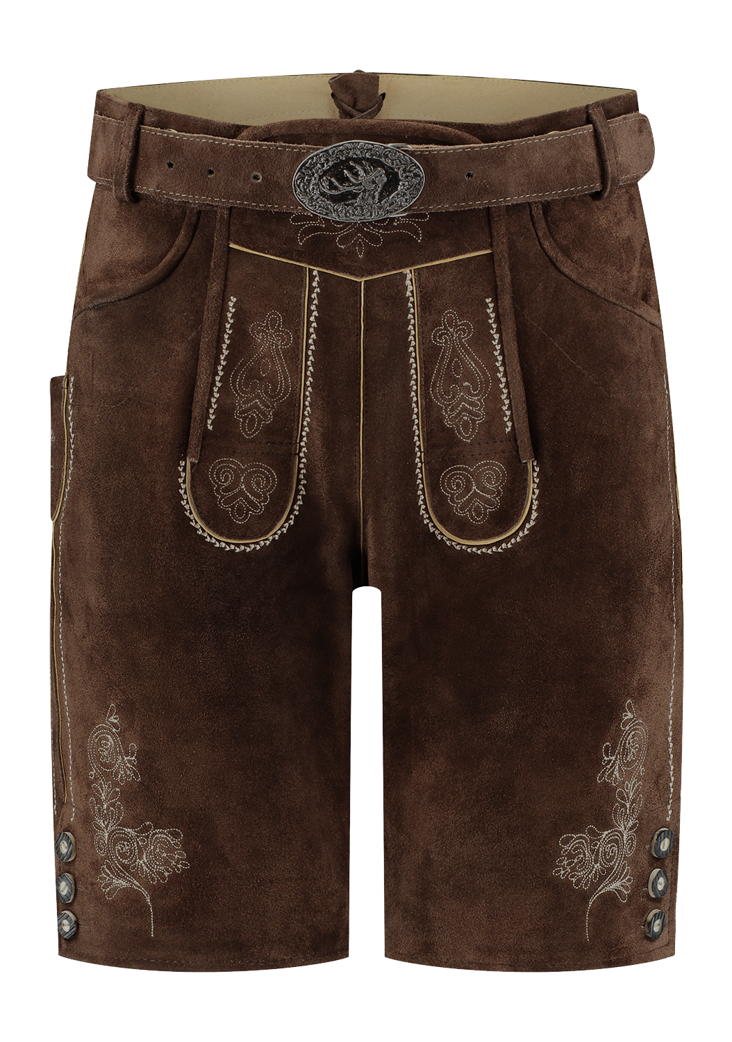 Lederhose Bruin Heren Kort Met Riem