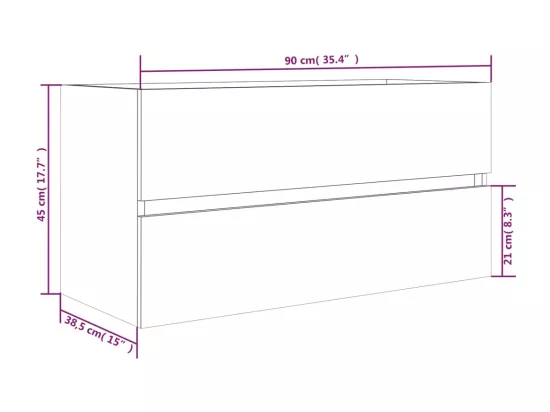 Armoire d'évier Sonoma gris 90x38,5x45 cm Bois d'ingénierie