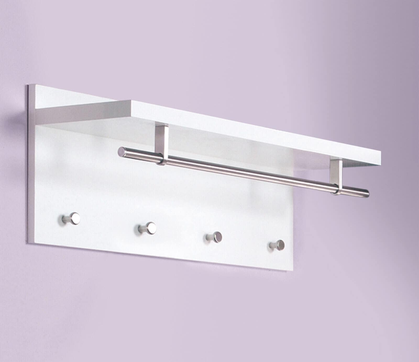 Wandgarderobe Pablo Weiß Hochglanz 75 x 30 x 26 cm