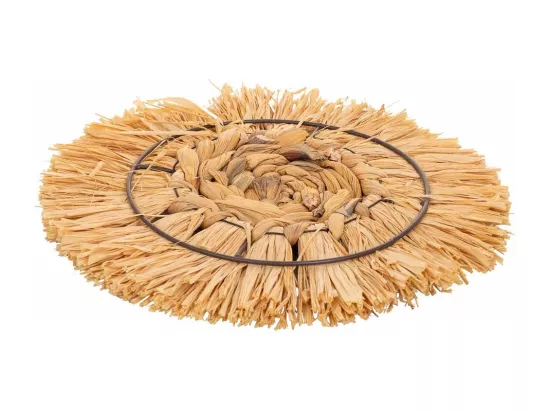 Figurine décorative murale en fibre naturelle marron d39x02h