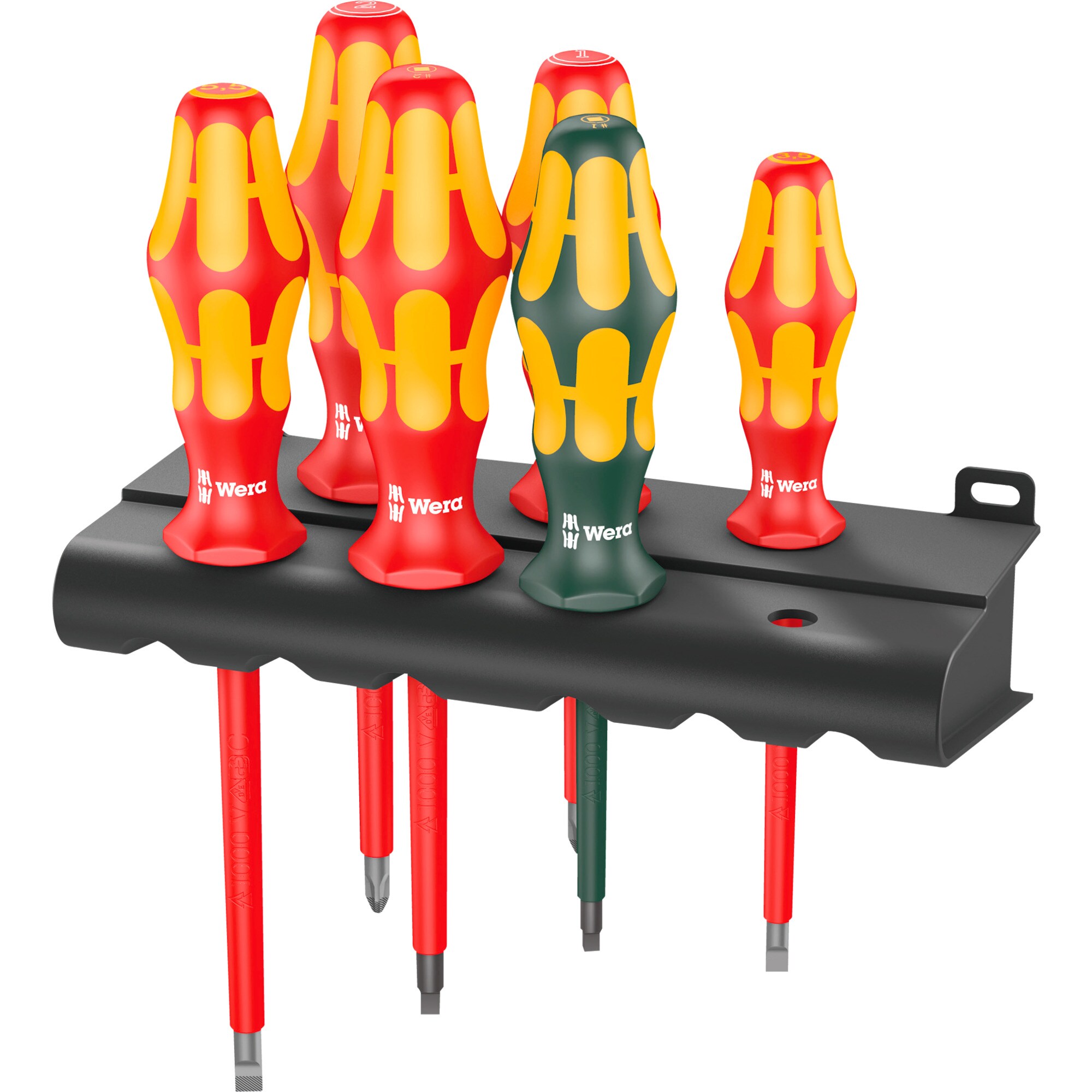 Wera Schraubendreher 160 i/168 i/6 Schraubendrehersatz Kraftform Plus Serie 100 + Rack