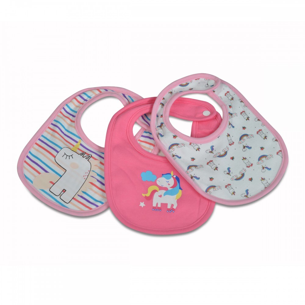 Cangaroo Babylatz 3er Set Kay Klettverschluss, waschbar, wasserfest, ab Geburt rosa