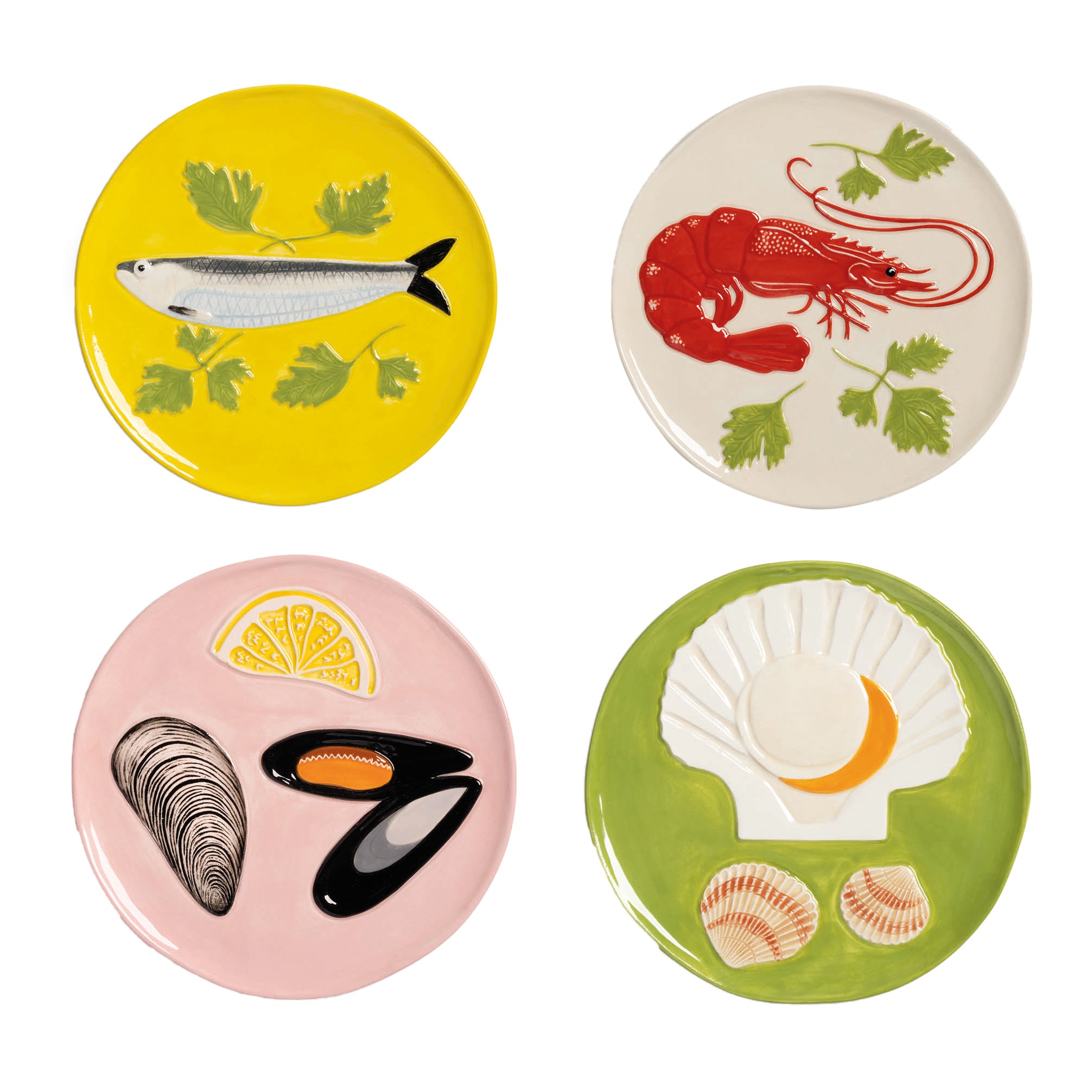 &k amsterdam De La Mer Bord Ã 16 cm - Set van 4