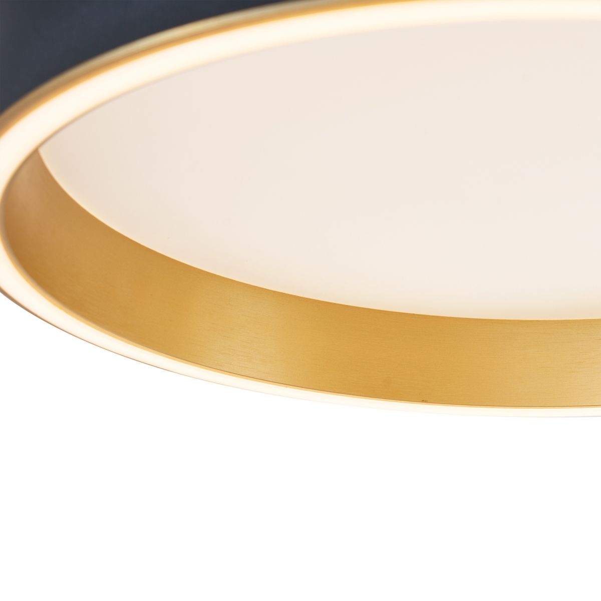 Design plafondlamp zwart met goud 40cm incl. LED 3-way switch - Ingo