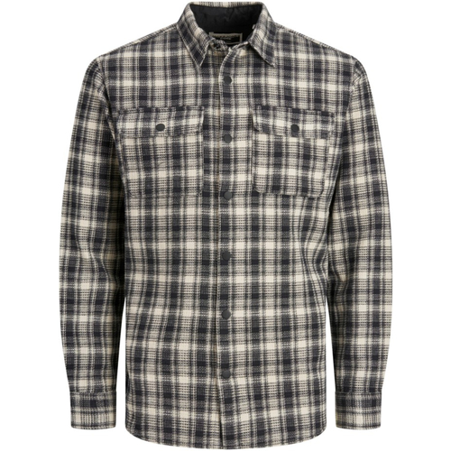 Jack & Jones - 12203834 JCODARREN CHROME OVERSHIRT LS BLACK Negro