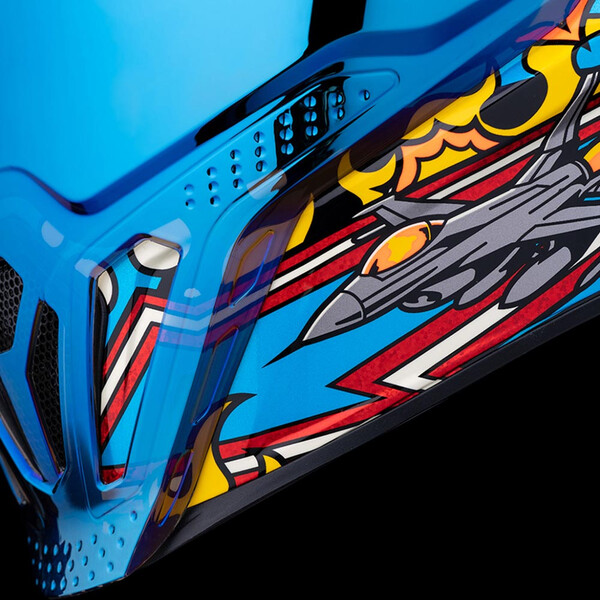 Icon - Casque Airflite Flyboy™ Turquoise / Jaune / Rouge
