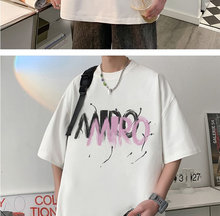farrahces - T-shirt met korte mouwen, ronde hals en belettering