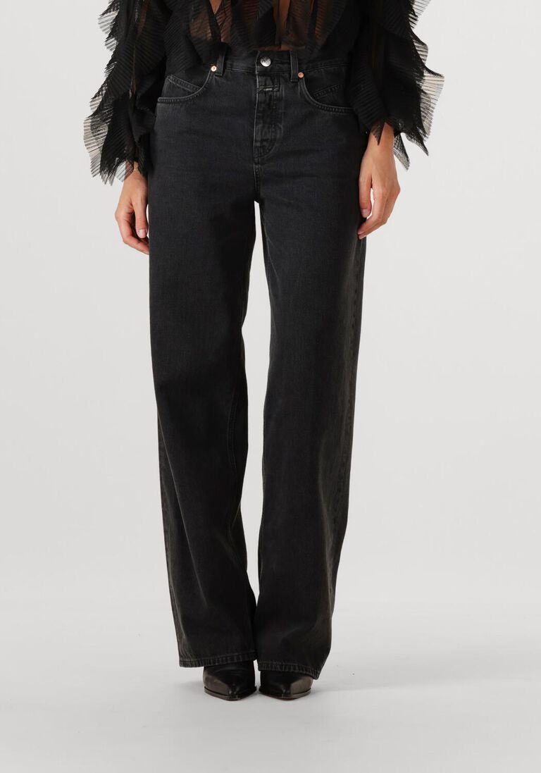 donkergrijze closed wide jeans nikka