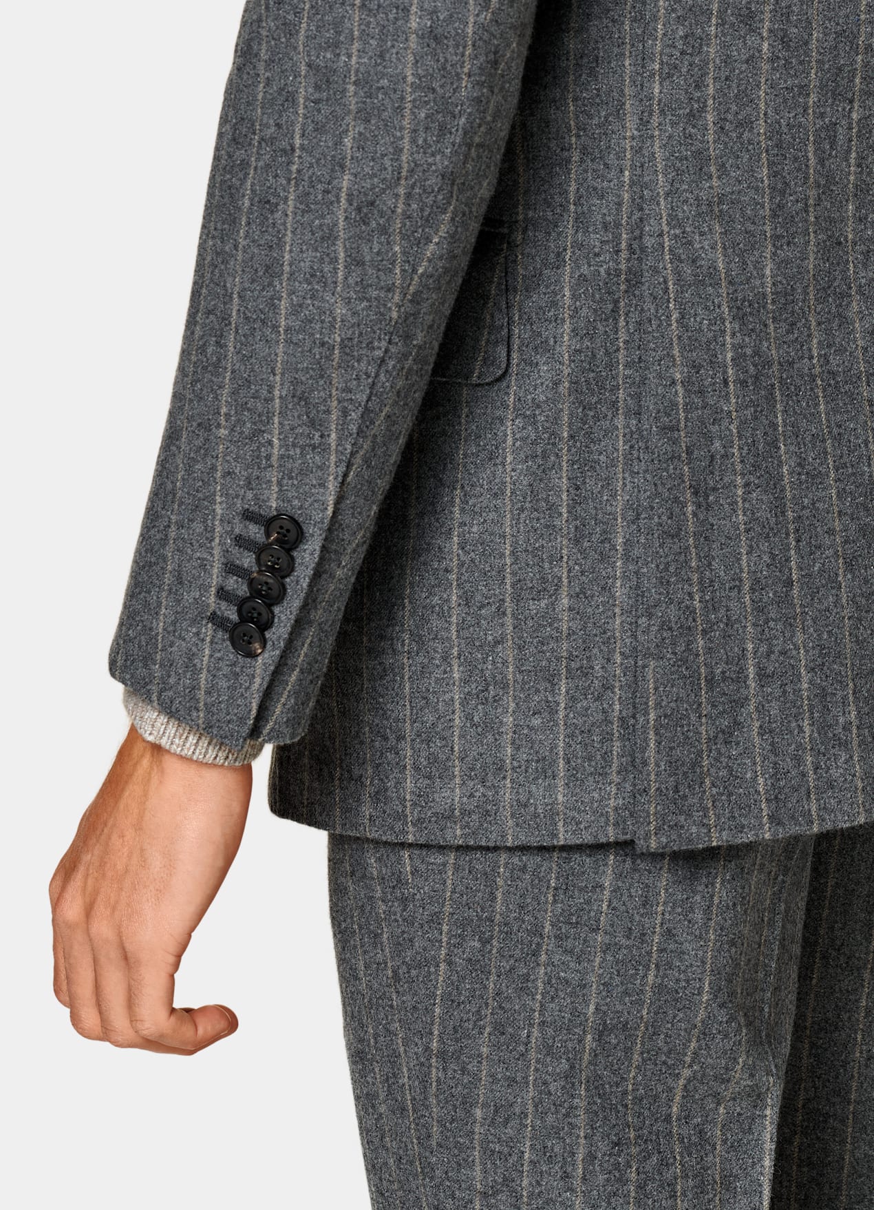 Costume Milano coupe Tailored gris foncé à rayures