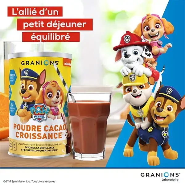 Granions Cacau em Pó Patrulha Canina para Crescimento 300g