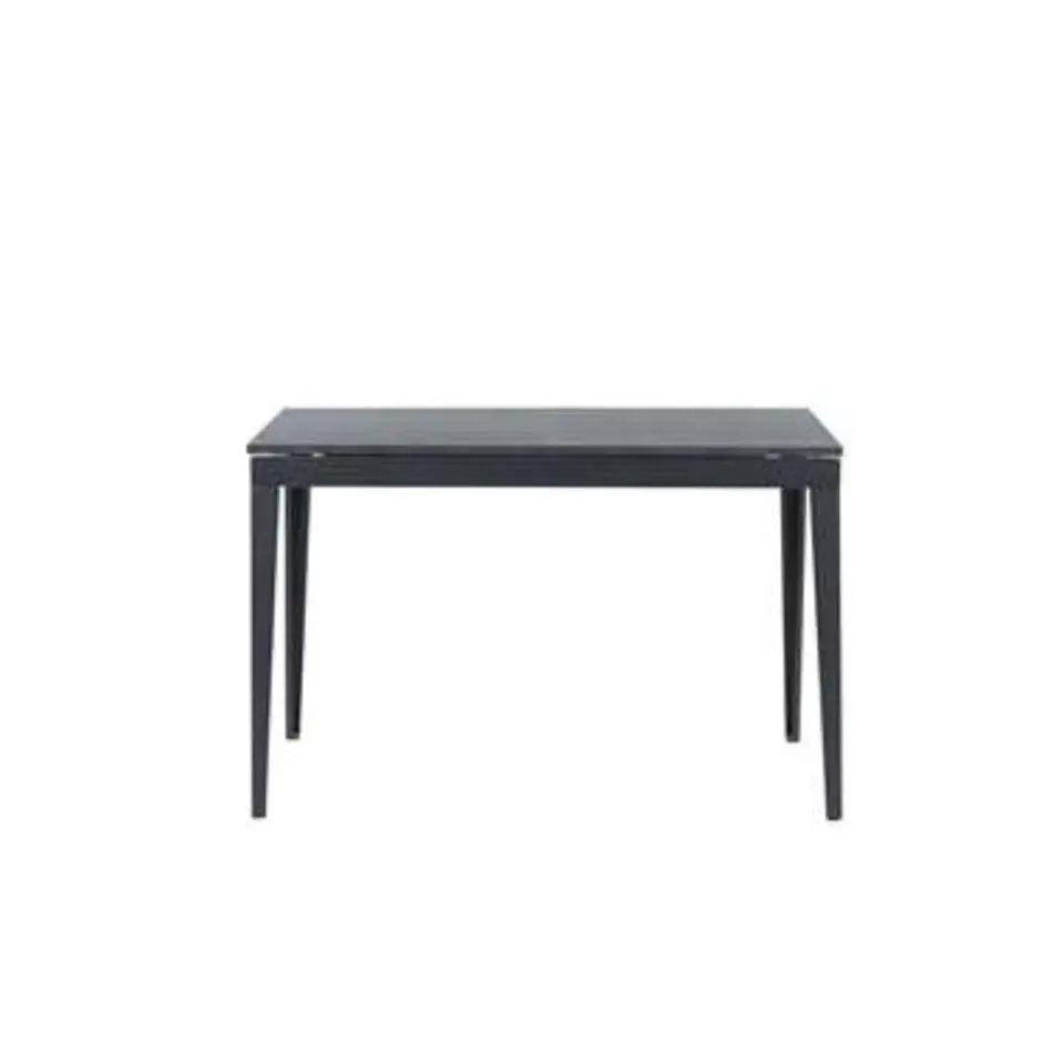 NORLEY - Uitschuifbare eettafel - Zwart - 80 x 120/160 cm - MDF