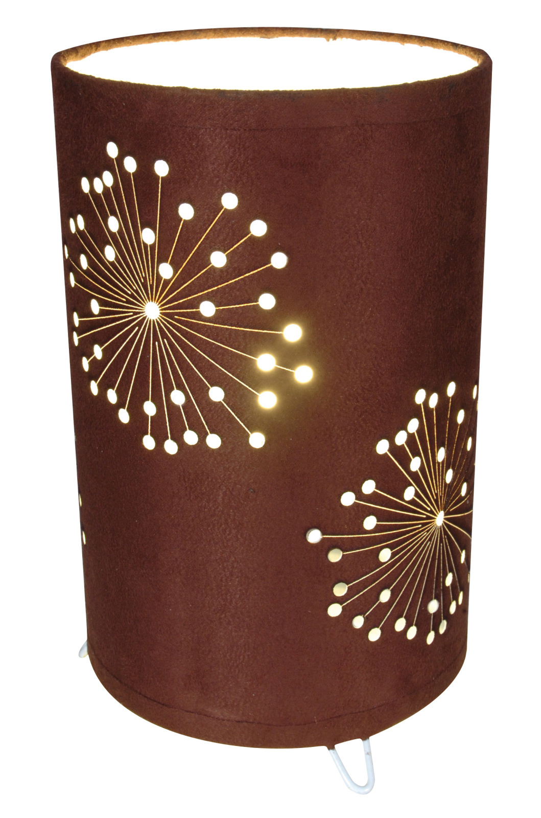 Stoff-Tischleuchte DANDELION - braun - 25 cm hoch