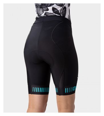 Cuissard Femme Sans Bretelle Alé Strada Noir/Bleu Turquoise