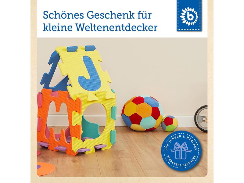 bieco Rassel Veloursball 30 cm Weicher Rasselball