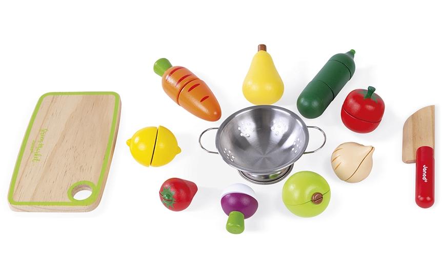 Obst- und Gemüse-Set «Green Market» mit Zubehör im KastenHolzspielzeug für Kinder