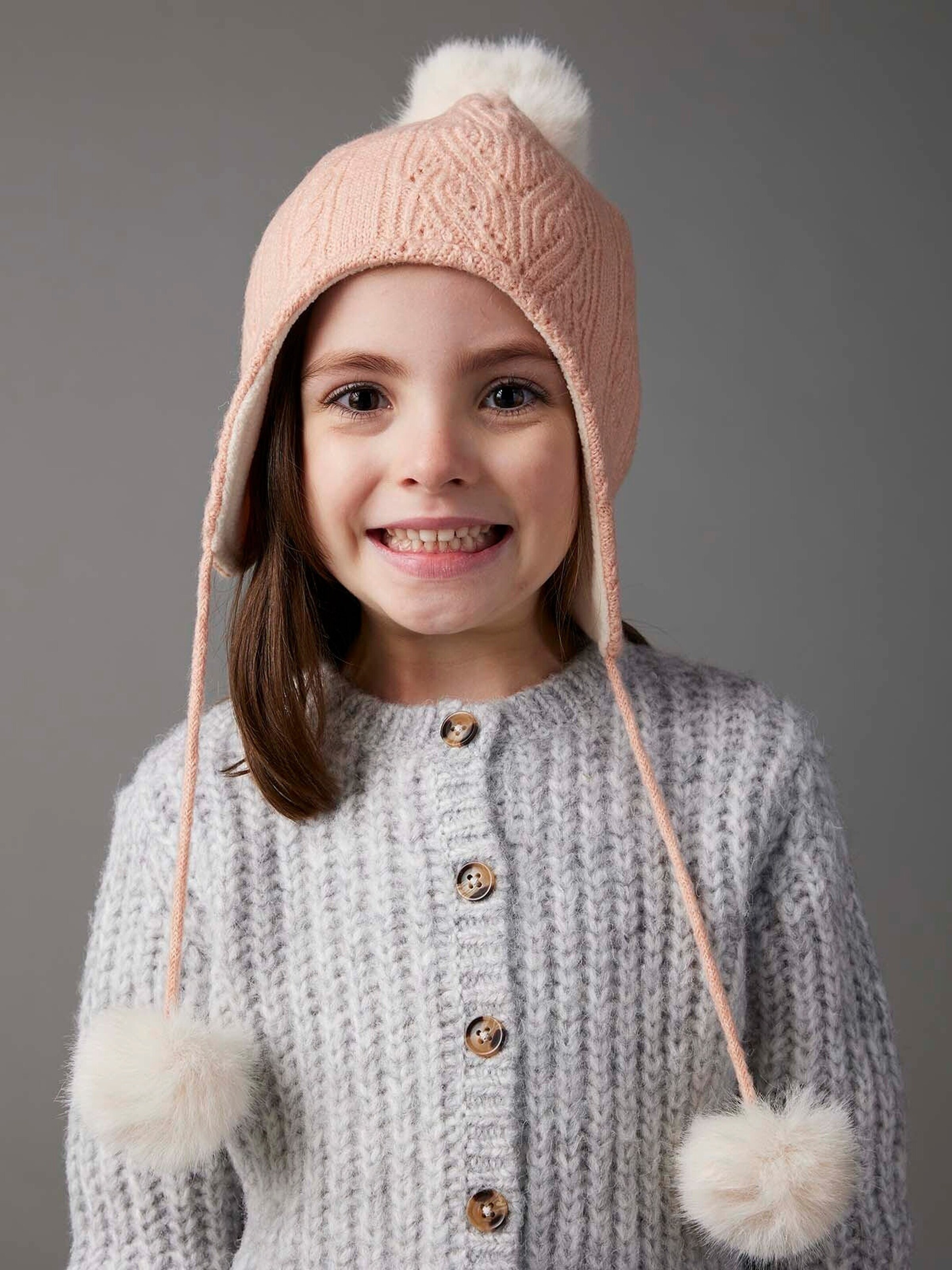 Vertbaudet Mädchen-Set aus Strick: Mütze, Rundschal & Handschuhe pudrig rosa