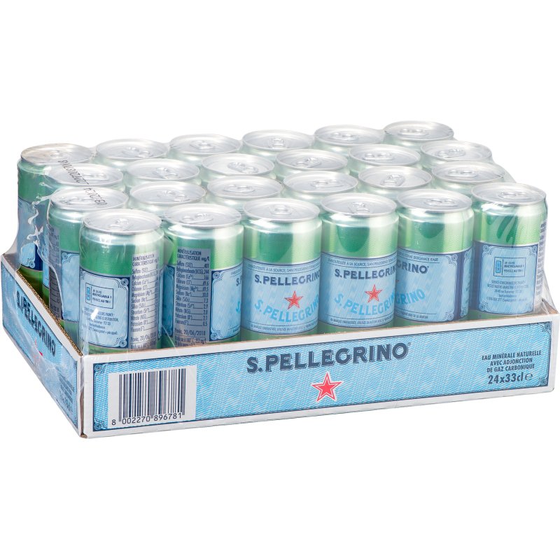 Eau gazeuse S. Pellegrino 33 cl - 24 canettes