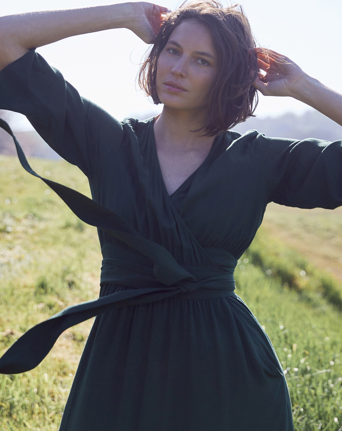 Cyrillus Robe Cache-coeur vert foncé