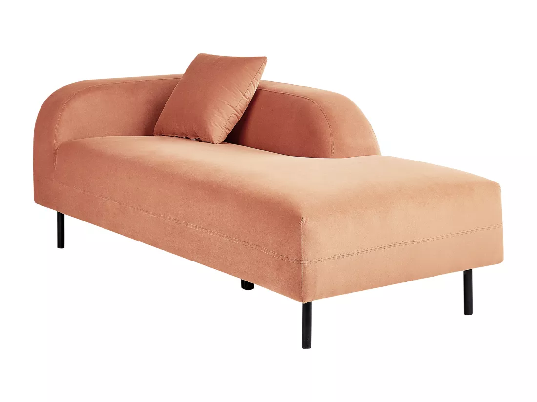 Chaise longue côté droite rose pêche LE CRAU