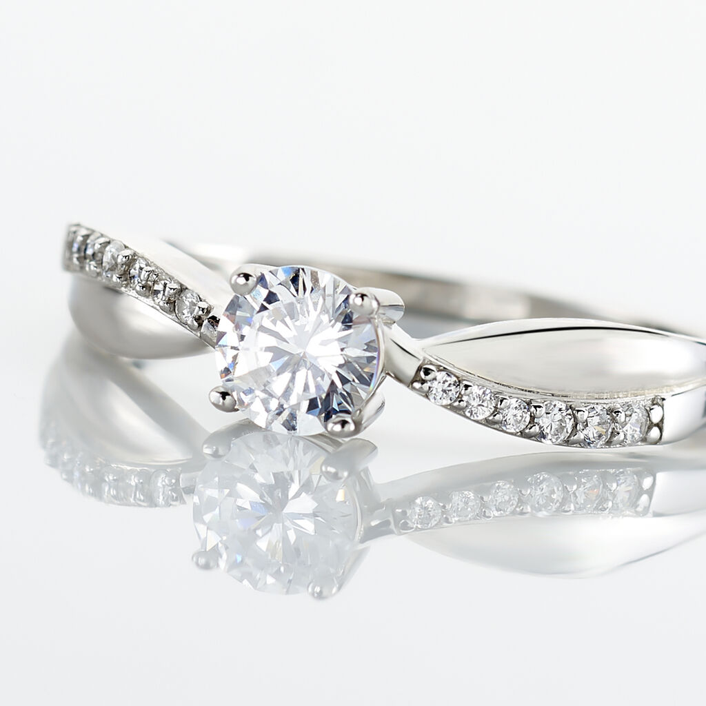 Bague Solitaire Doralicia Argent Blanc Oxyde De Zirconium