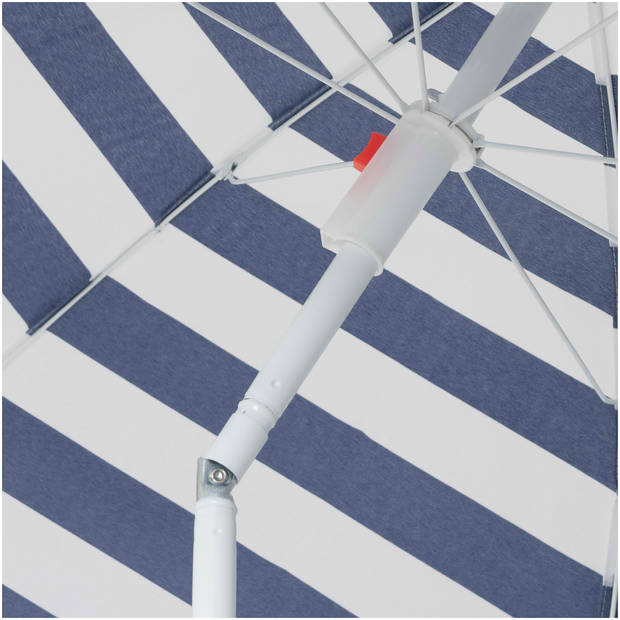 Strandparasol Kantelbaar 180cm Blauw/Wit