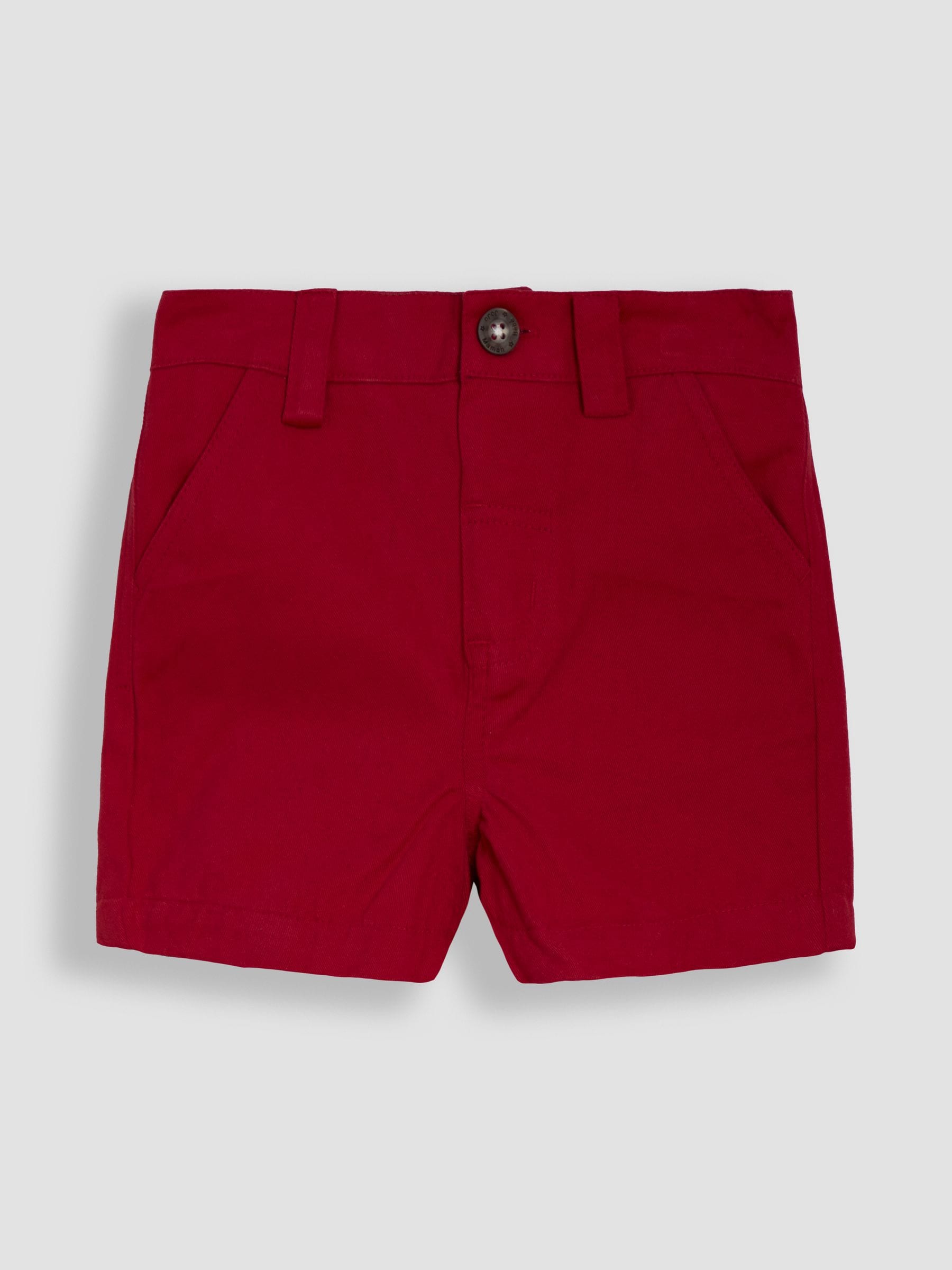 Rood - JoJo Maman Bébé Twill chino's 100% katoenen shorts