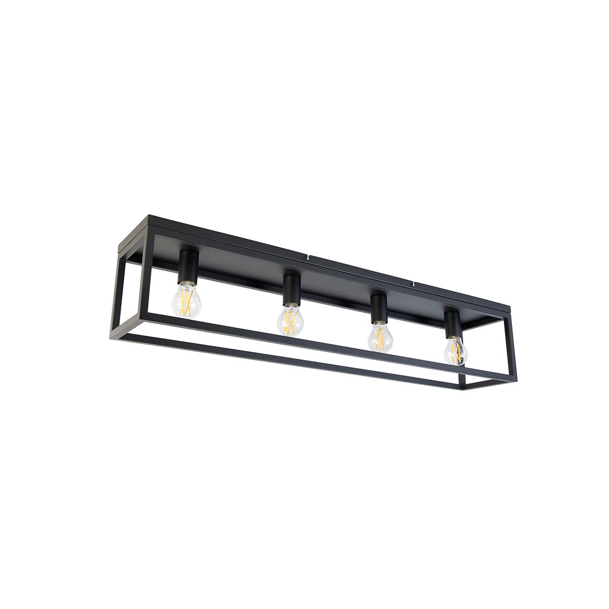 Smart plafondlamp zwart 99,5 cm incl. 4 Wifi A60 - Cage