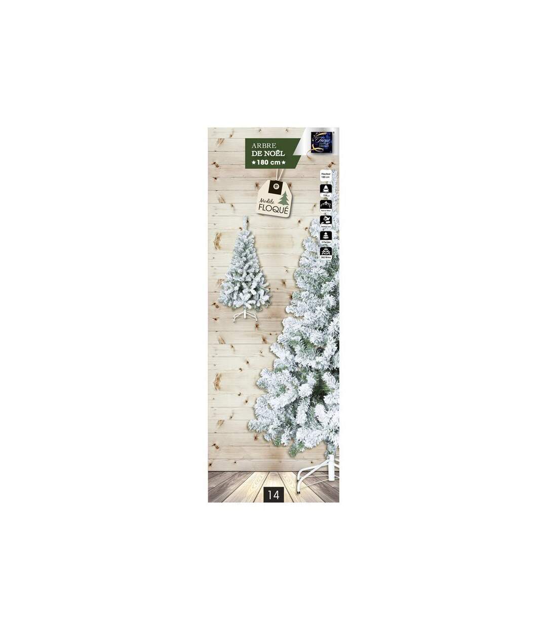 Sapin de Noël Enneigé Floque 180cm Blanc