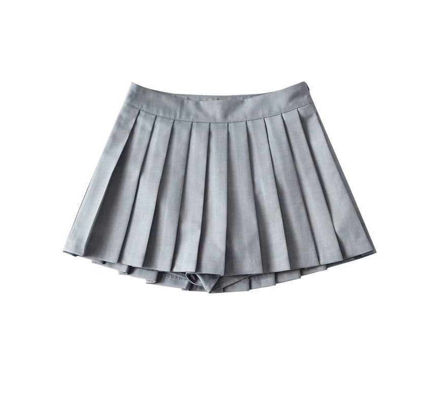 Osion - Mini geplooide rok met hoge taille